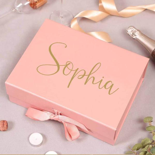 Recyclable Spot UV Jewelry Luxury Magnetic Gift Box With Bow