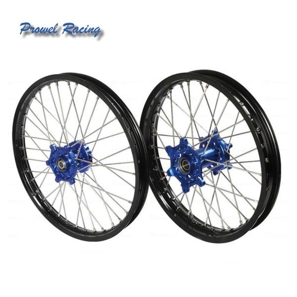 2006-2009 Yamaha YZ250F YZ450F Blue Hubs Frente 21 traseira 19 rodas completas conjunto de jantes