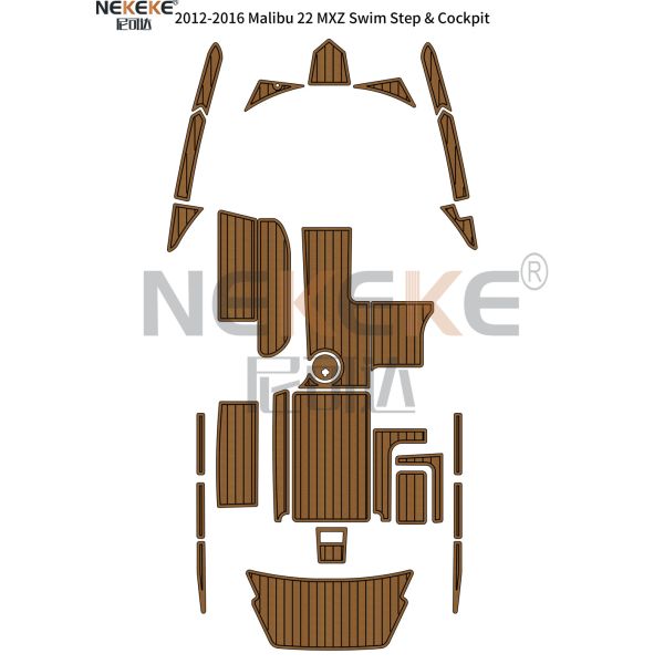 6mm Thickness UV Resistant Self-Adhesive Marine EVA Flooring Faux Teak Boat Deck Mat for 2012-2016 Malibu 22 MXZ