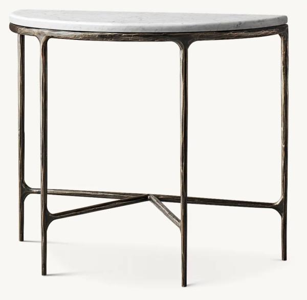 Bedroom Modern Console Table With Stainless Steel And Sintered Stone / Wood Top