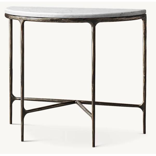 Bedroom Modern Console Table With Stainless Steel And Sintered Stone / Wood Top