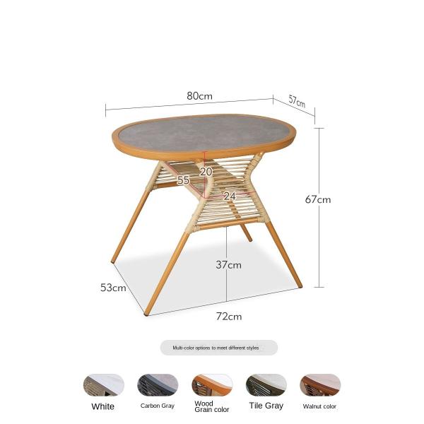 Nature'S Retreat 3 Piece Rock Beam Garden Patio Table And Chair Set