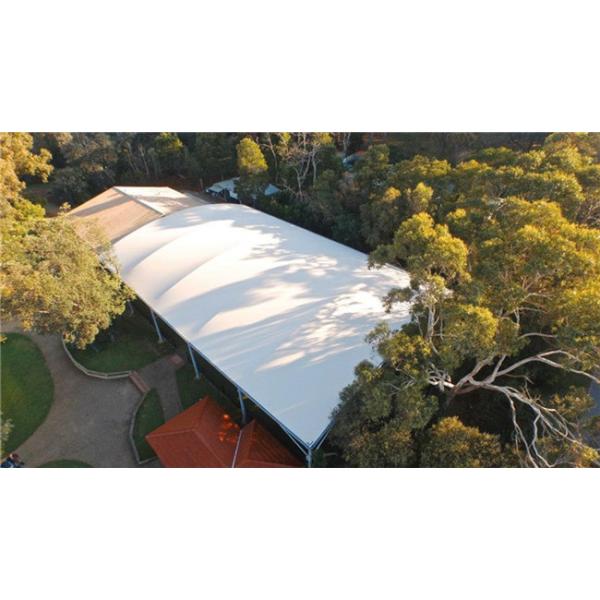 Permanent Building Big Membrane Steel Shade Structure For 130x200 Feet Basketball Court