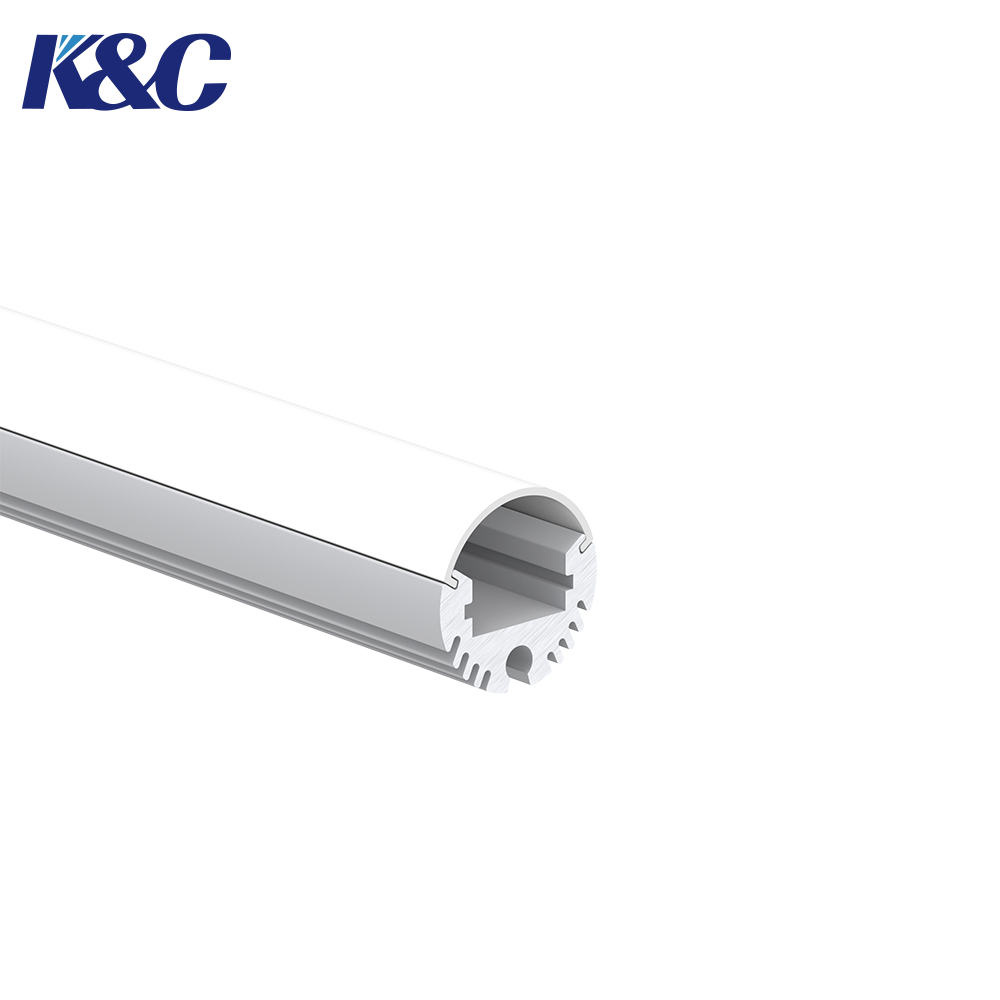6063 T5 Round LED Extrusion with PC Cover for Suspension Installation