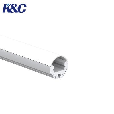 6063 T5 Round LED Extrusion with PC Cover for Suspension Installation