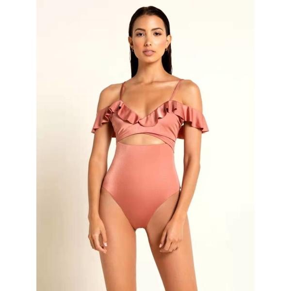 Tiered Layer Tie a Knot Front Top With Low waist Bikini swimsuit high cut
