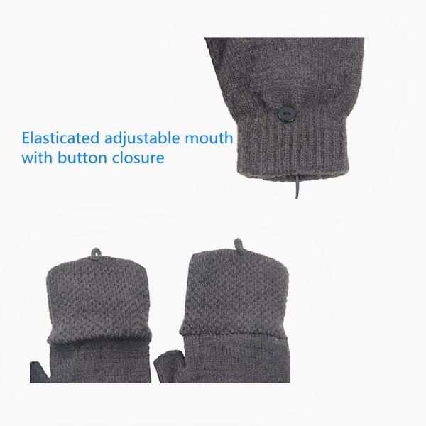 Fingerless Washable Rechargeable Heating Gloves 5W Suitable For Gaming