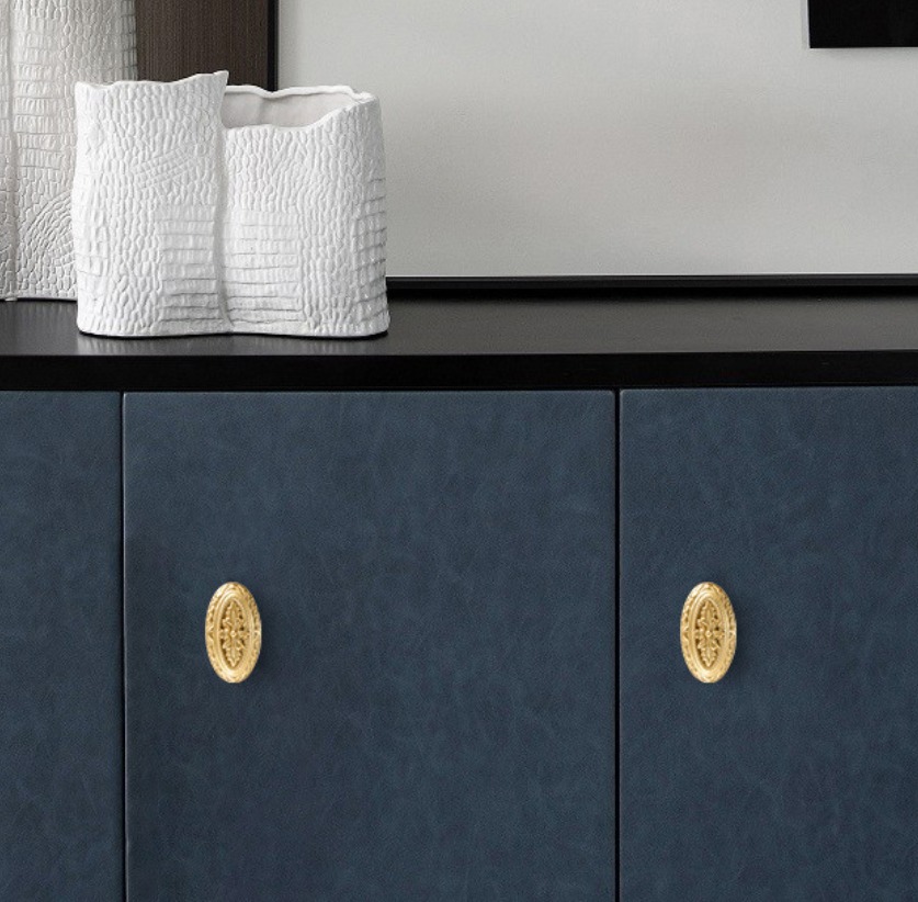 Nordic Style Single Hole Hardware Gold Solid Brass Modern Furniture Door Knob for Dresser Wardrobe Cabinet Easy Installation