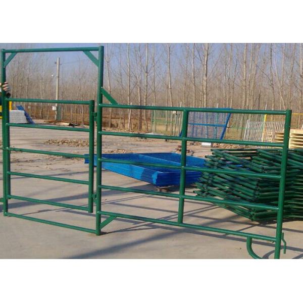 ISO9001 pulverizan la cerca redonda de capa Gates de la granja del tubo