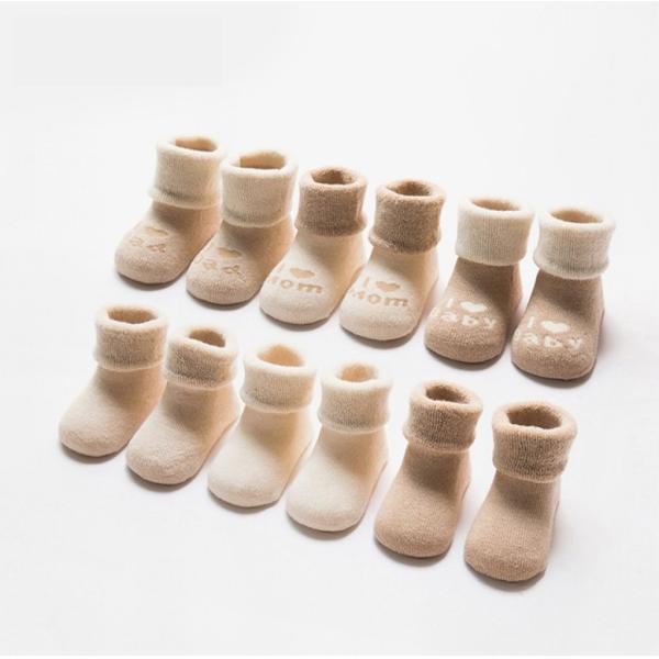 Newborn infant winter baby socks thick and warm organic cotton baby socks