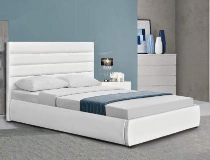 Modern Upholstered Platform Bed With White Headboard 50pcs MOQ