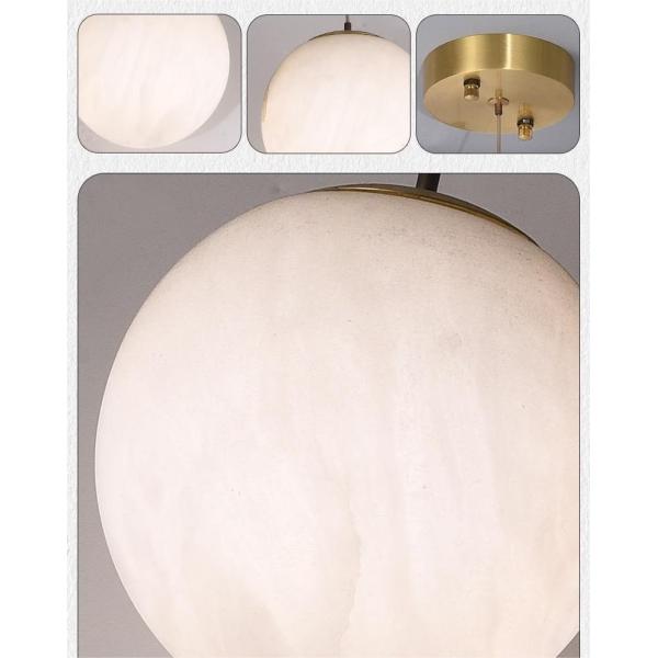 Light Luxury Simple Villa Dining Room Clothing Store Alabaster Lamp Round Balloon Spherical Chandelier