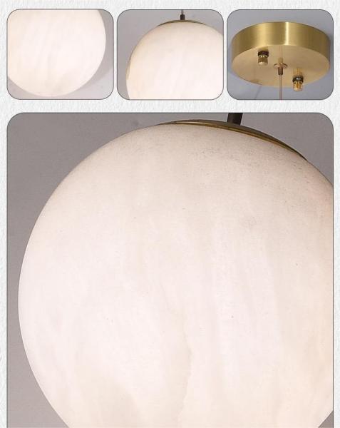 Nordic Modern Hotel Lighting Brass Copper Chandelier Lamp White Glass Ball Led Pendant Light