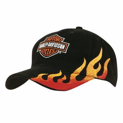 Velcro Closure Casual Baseball Caps Heavy Brushed Cotton Liquid Chrome Metal Flame Peak