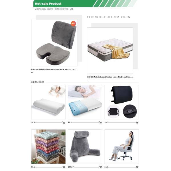 Woven 100% Polyester Massage Pillow Square Shredded Memory Foam Filling for Sleeping