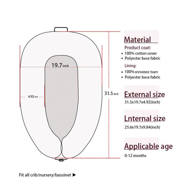 кровать гнезда младенца портативного newborn Bassinet шпаргалки lounger 31.5*19.6inch уютная