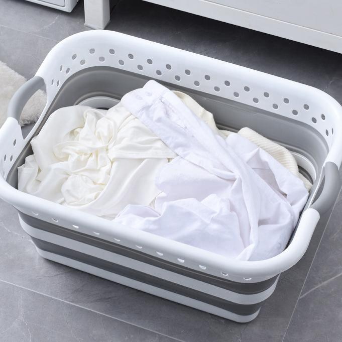 Portable Foldable PP Material Laundry Basket Household Storage and Toilet Sundries Storage Basket