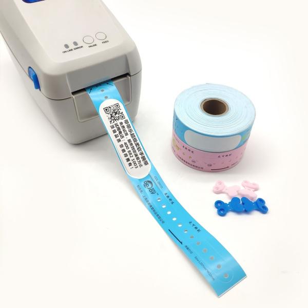 205*25mm Disposable Waterproof Qr Code Custom Printing Paper Event Thermal Wristband