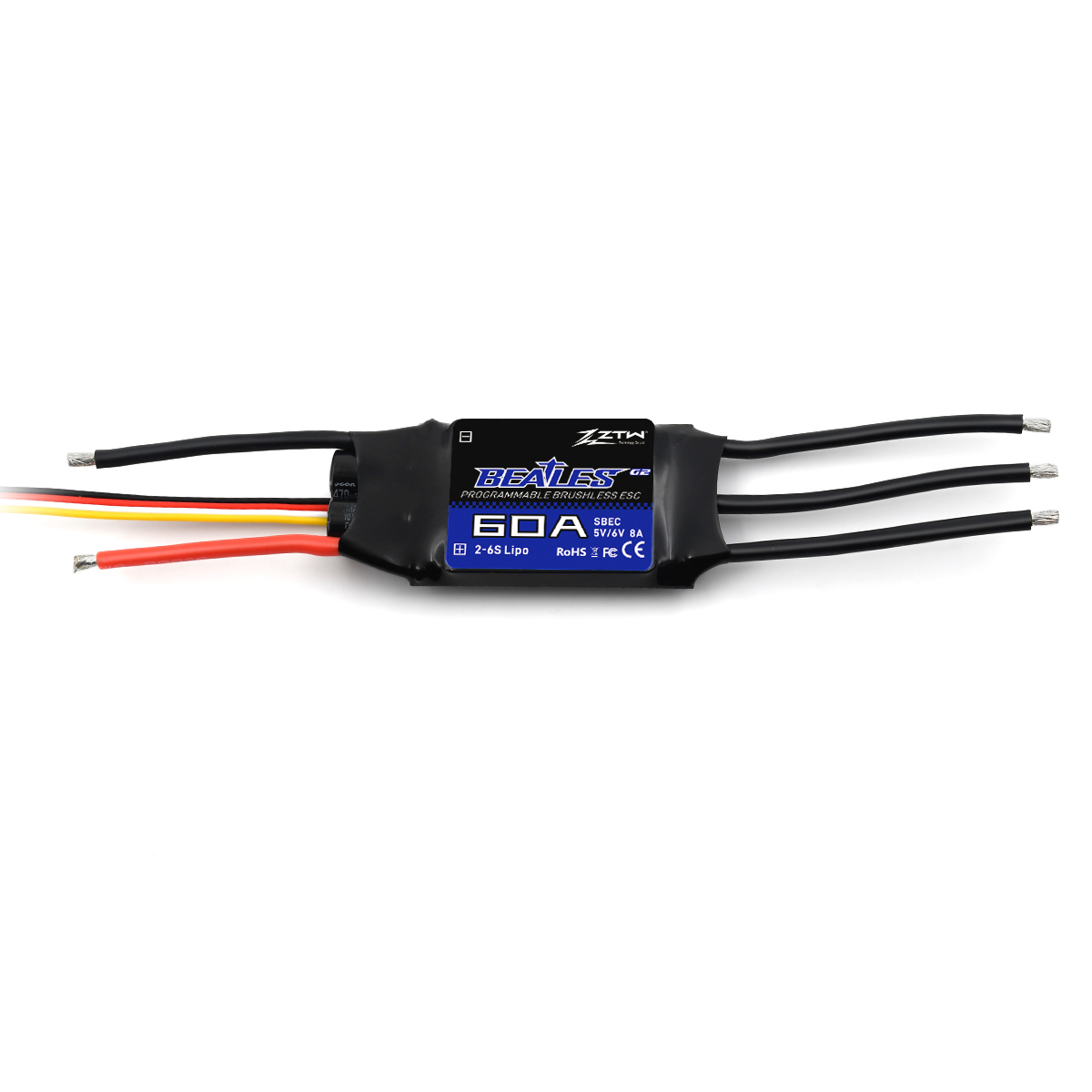 ZTW 60A ESC 2S-6S ZTW Beatles G2 SBEC For Fixed Wing Aircraft