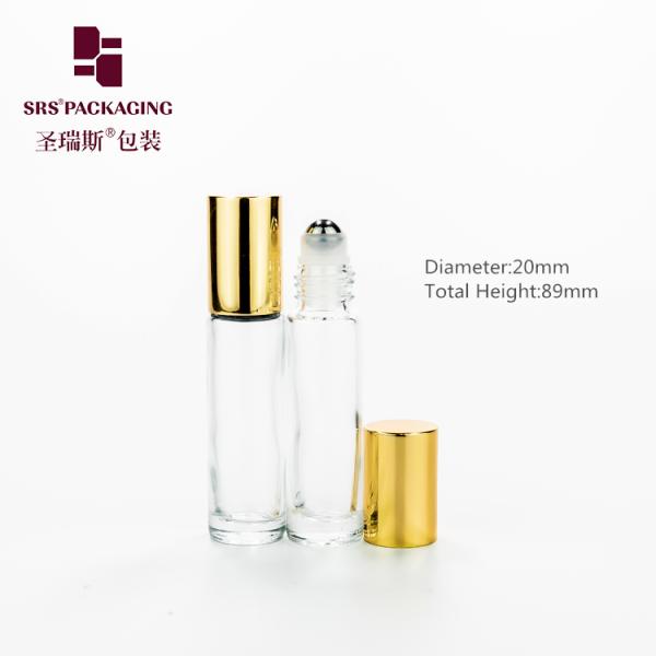Custom 10ml clear thick wall glass roll on bottle for perfume essential oil