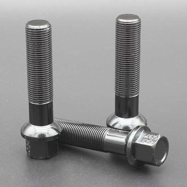 55mm R14 Ball Seat Extended Wheel Bolt Black Coating For Latest Mercedes