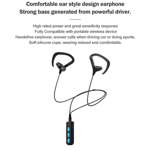 Portable Music Receiver Running Earphones 55mAH Bluetooth Sports Headphones