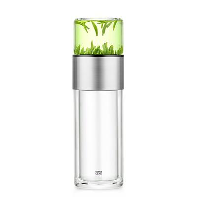 Samadoyo High Borosilicate Double Wall Glass Tea Bottle For Loose Tea 170ml