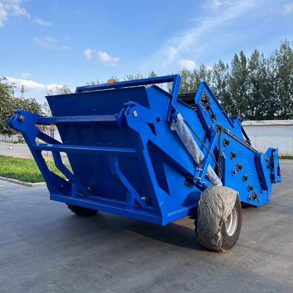 Heavy Duty 2m Working Width Tractor Stone Picker Machine with Hydraulic Dumping Hopper for Farms & Orchards
