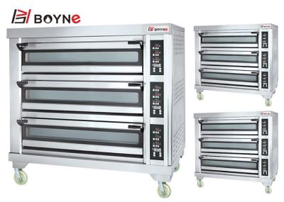 Forno comercial do pão das bandejas da plataforma nove da padaria três da parte alta 20~400°C da loja da padaria