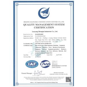 Luoyang Zhongtai Industries CO.,LTD Certifications