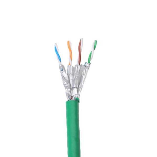 Shielded EMI RFI CAT7A SFTP Cable 1000MHz PVC Jacket For Data Centers
