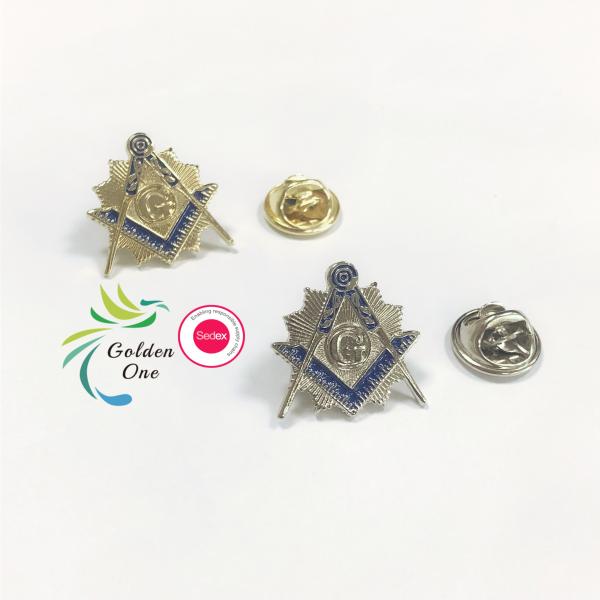 Gift Metal Brass Badge Debossed Custom Logo Masonic Lapel Pins