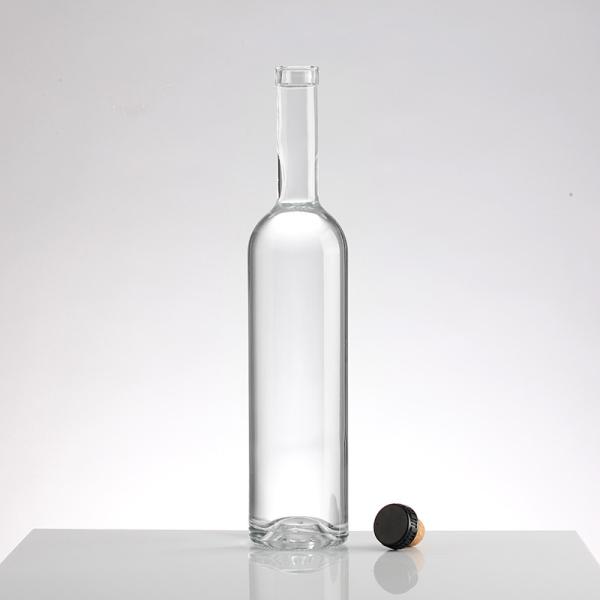 Base Material Super Flint Glass Empty Crystal Vodka Glass Bottle 500 ml 750 ml with Cork