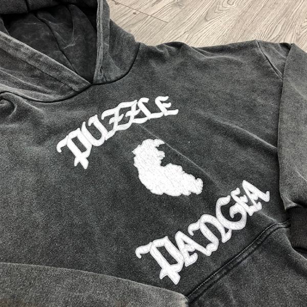 Custom Hoodie No String Ripped Distress Screen Print Hoodie Acid Washed Vintage Retro Pullover Heavyweight Cotton Hoodies Men