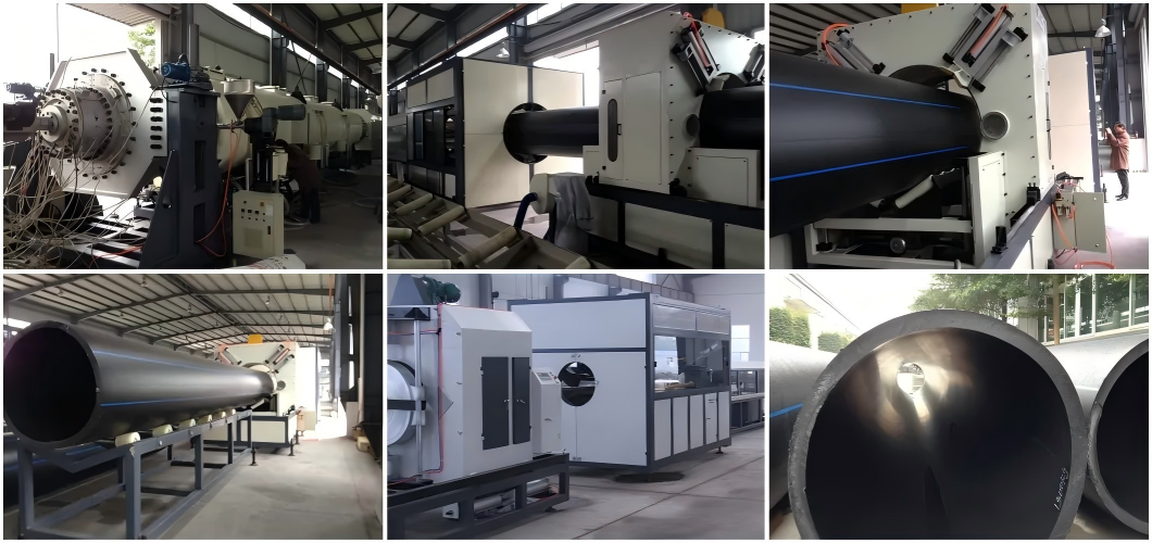 HDPE Solid Wall Pressure Pipe Extrusion Line for Water/Gas Supply