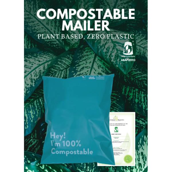 Color Printed Compostable Poly Courier Bags Craft Bubble Crashproof
