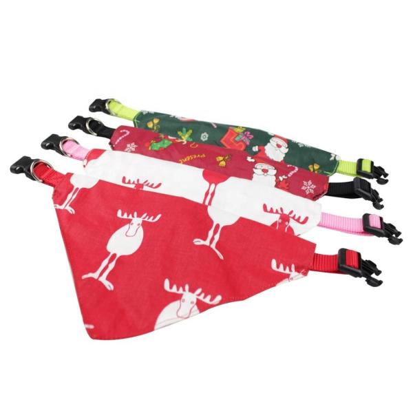 C507 Wholesale Christmas Custom Printed Personalized  Diy Logo Adjustable Dog Pet Bandana Collar