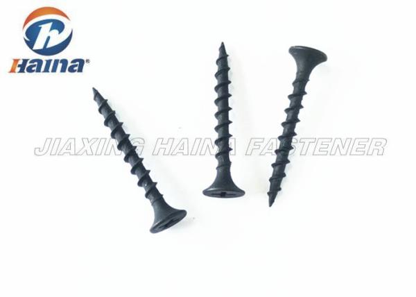 Black Phosphate Self Drilling Concrete Screws , Fine Thread Drywall Screw Bugle Head