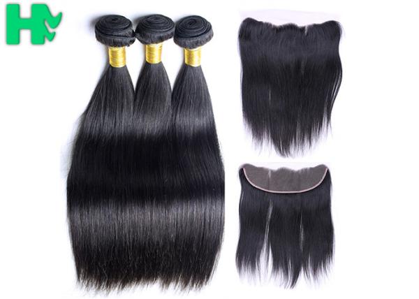 13*4 Straight Frontal Peruvian Human Hair Lace Closure / Lace Front Closure Piece