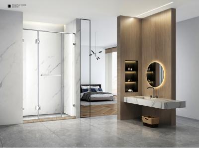 Frameless Three Panel Sliding Glass Door Clear Hinge Swing