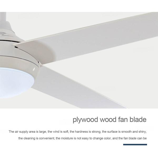 Remote Control Ceiling Fan Light Nordic Modern Dinning Room Bedroom Living Room Restaurant Solid Wood LED Fan Lamp(WH-CL