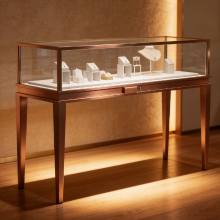 Modern LED Lighting Jewelry Display Cabinet with Adjustable Glass Shelves and Customizable Solutions