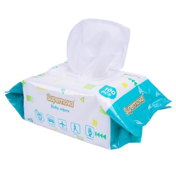 Toalhas úmidas para bebés de algodão natural para pele sensível