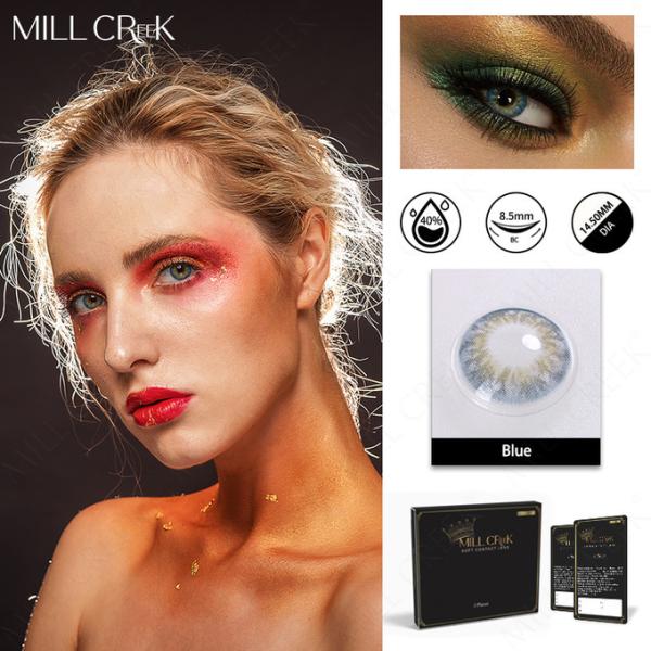 KSSEYE Sparkle Natural Blue Contact Lenses Real Colored Contacts 14.2mm