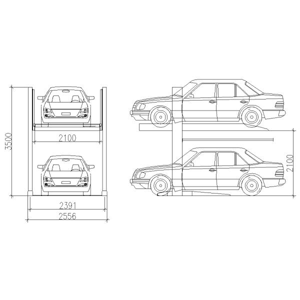 Simple Car Parking Lift 2.5ton Two Post Hydraulic Car Lift Parking for Residential Garage