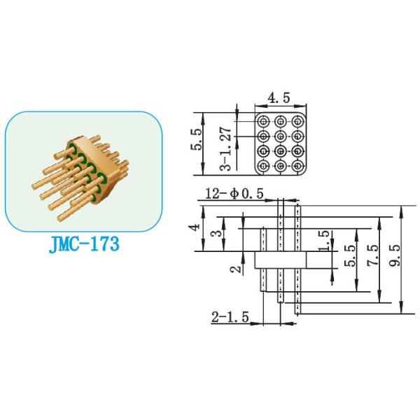 Vidrio hermético de 12 pernos para metal los conectores Kovar del sello 7052 jefes multiclavijas