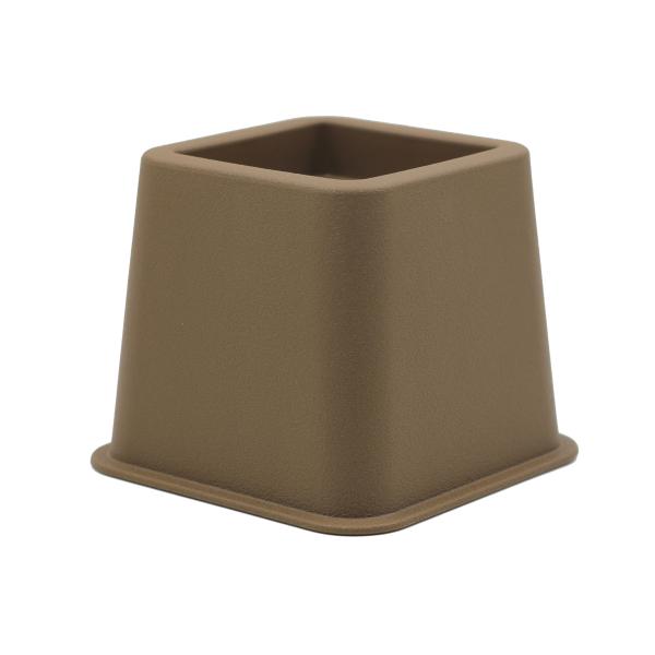 KR-P0258K Plastic Brown 3 Inch Bed Risers , Adjustable Bed Frame Risers High Stability
