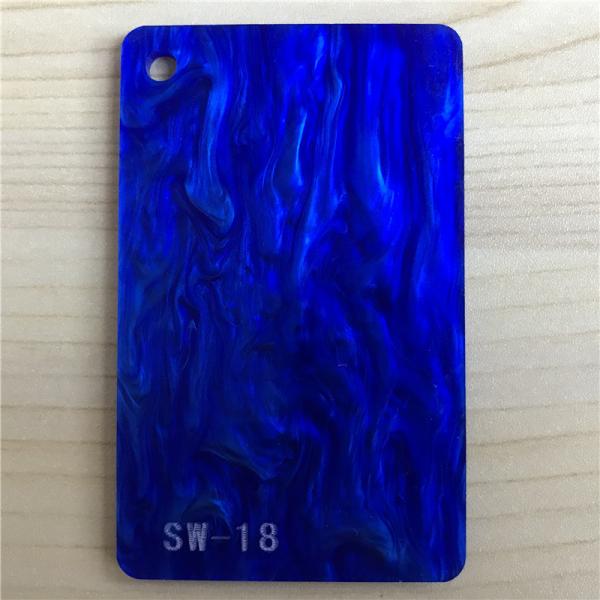 GV acrílico plástico da placa do plexiglás do tamanho do costume da folha 3mm da pérola de mármore azul
