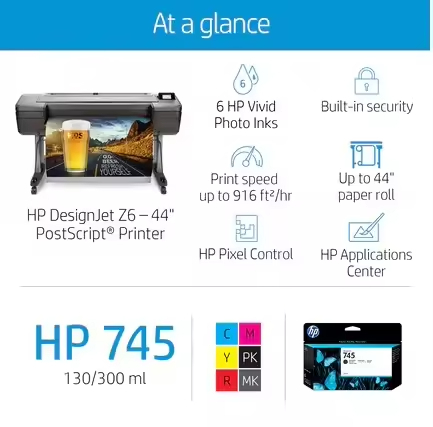 Economic HP DesignJet Z6 44-Inch Inkjet Printer Basic Model for Regular Large Format Printing Needs with Competitive Pricing