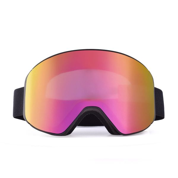 Women Lightweight Black Frame TPU Ski Glasses Cylindrical Lenses Magnetic Snow Goggles Customizable Logo Small MOQ Ready